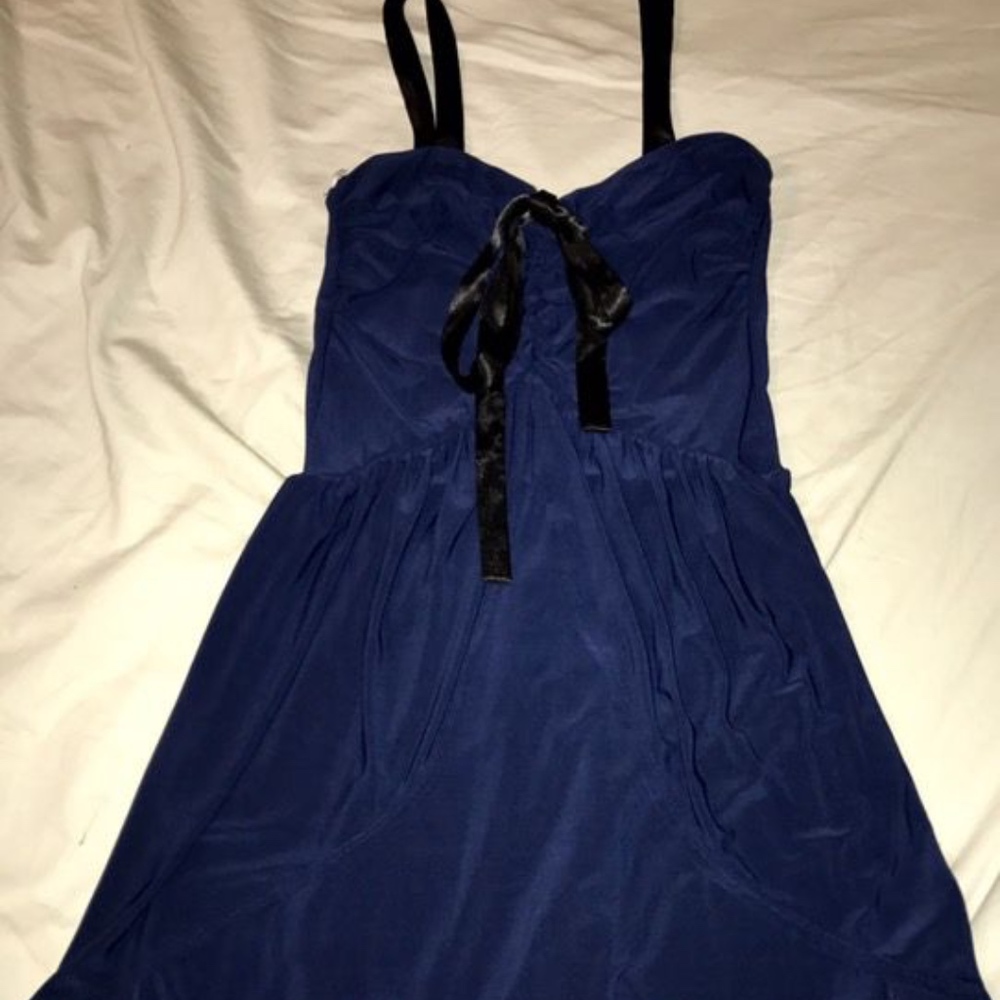 Small navy blue party dress with straps